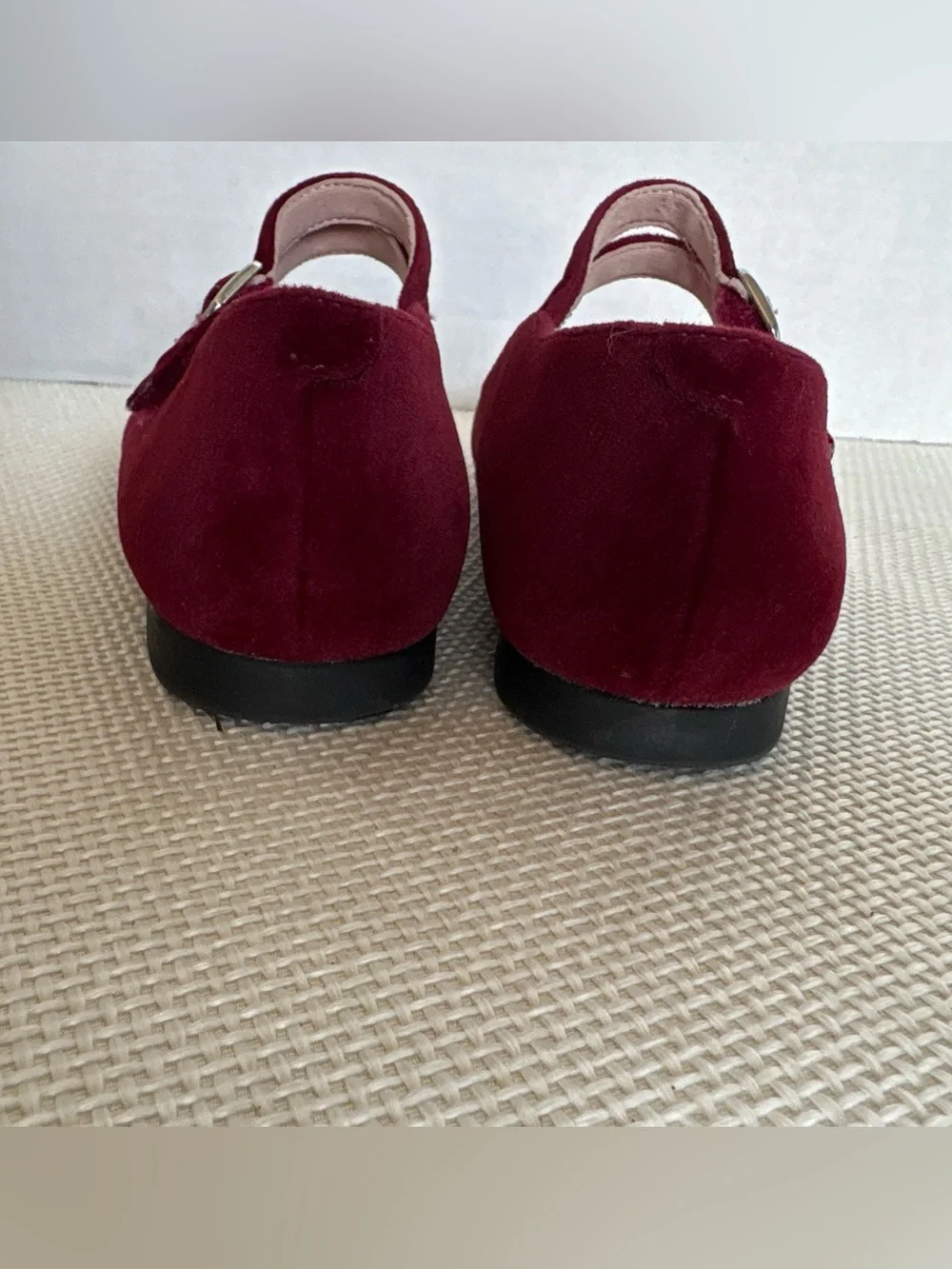 Christie & Jill Girls Size 3 Mary Jane Maroon Velvet Shoes Fancy Dress